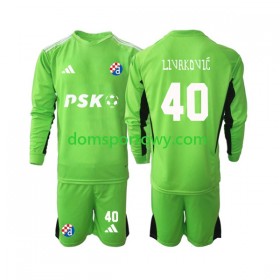 Koszulka Dinamo Zagreb Livakovic 40 Bramkarska Dziecięcy Domowe Koszulki Piłkarskie 2023-2024 Długi Rękaw